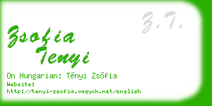 zsofia tenyi business card